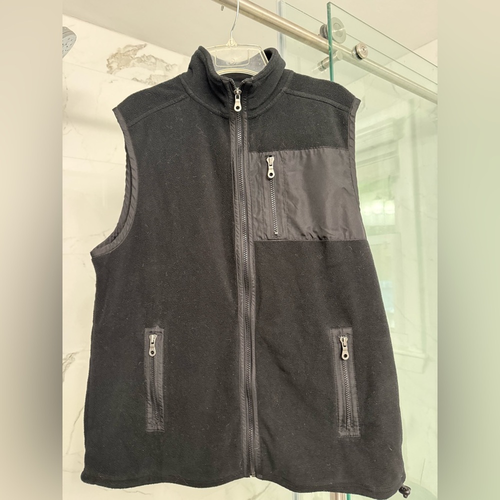 croft & barrow Black Fleece Zip Vest